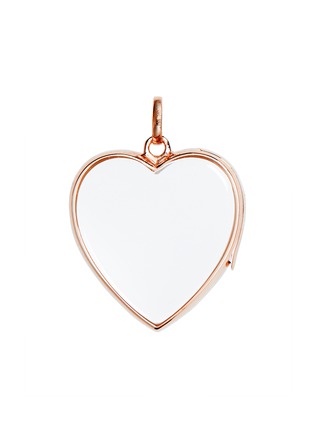 Main View - Click To Enlarge - LOQUET LONDON - 14k rose gold rock crystal heart locket – Large 22mm