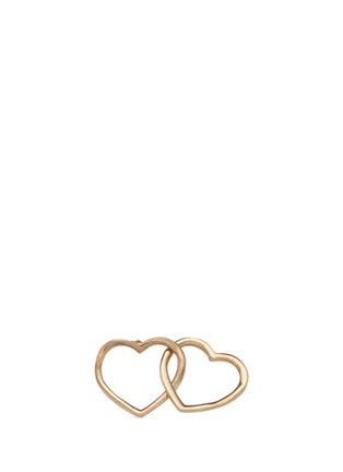Main View - Click To Enlarge - LOQUET LONDON - 'Linked Hearts' 14k yellow gold single stud earring – Always Together