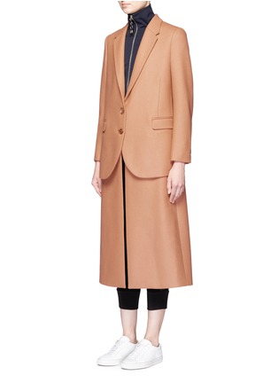 Front View - Click To Enlarge - NEIL BARRETT - Hem underlay wool blend coat
