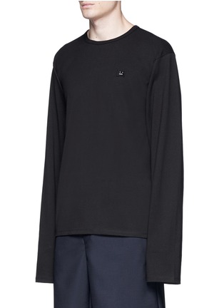 Front View - Click To Enlarge - ACNE STUDIOS - 'Fello' face patch long sleeve T-shirt