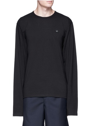 Main View - Click To Enlarge - ACNE STUDIOS - 'Fello' face patch long sleeve T-shirt