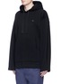 Front View - Click To Enlarge - ACNE STUDIOS - 'Florida' face patch oversized hoodie