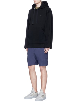 Figure View - Click To Enlarge - ACNE STUDIOS - 'Florida' face patch oversized hoodie