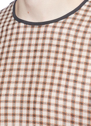 Detail View - Click To Enlarge - ACNE STUDIOS - 'Redwood' gingham check open weave T-shirt
