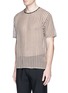 Front View - Click To Enlarge - ACNE STUDIOS - 'Redwood' gingham check open weave T-shirt