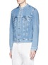 Front View - Click To Enlarge - ACNE STUDIOS - 'Who' raw edge collar denim jacket