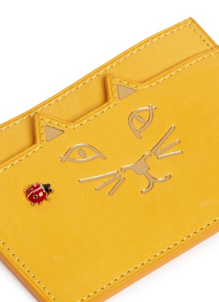 Detail View - Click To Enlarge - CHARLOTTE OLYMPIA - 'Feline' ladybug embellished leather card holder