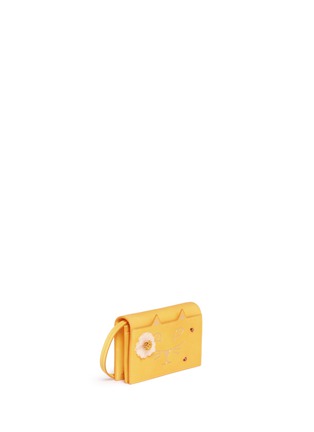 Detail View - Click To Enlarge - CHARLOTTE OLYMPIA - 'Feline Purse' daisy and ladybug leather crossbody bag