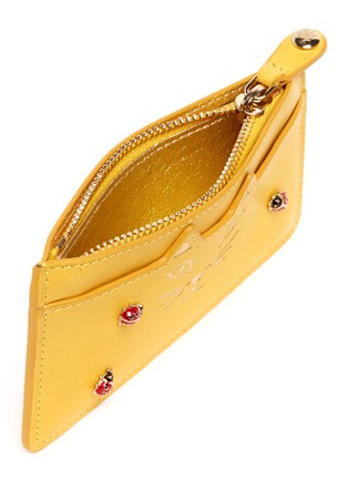 Detail View - Click To Enlarge - CHARLOTTE OLYMPIA - 'Feline' ladybug embellished leather coin pouch