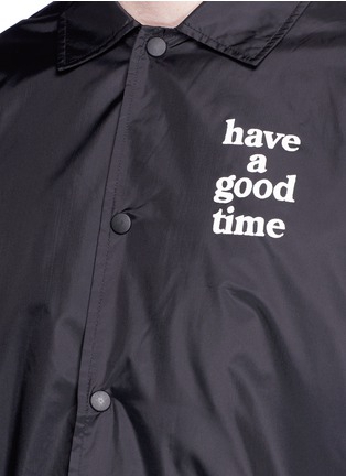 Detail View - Click To Enlarge - HAVE A GOOD TIME - Logo print coach jacket