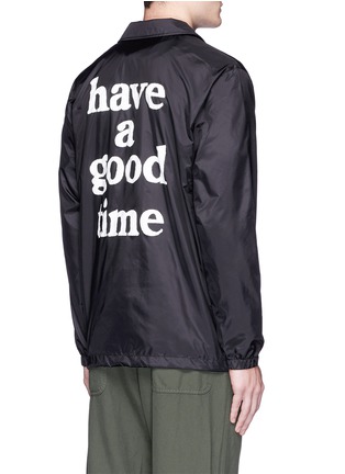 Back View - Click To Enlarge - HAVE A GOOD TIME - Logo print coach jacket