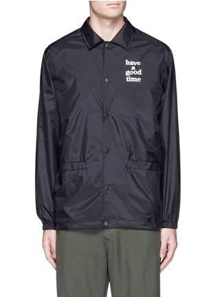 Main View - Click To Enlarge - HAVE A GOOD TIME - Logo print coach jacket