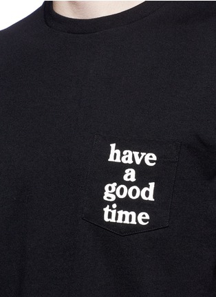 Detail View - Click To Enlarge - HAVE A GOOD TIME - Logo print patch pocket T-shirt