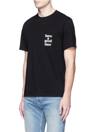 Front View - Click To Enlarge - HAVE A GOOD TIME - Logo print patch pocket T-shirt