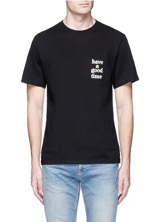 Main View - Click To Enlarge - HAVE A GOOD TIME - Logo print patch pocket T-shirt