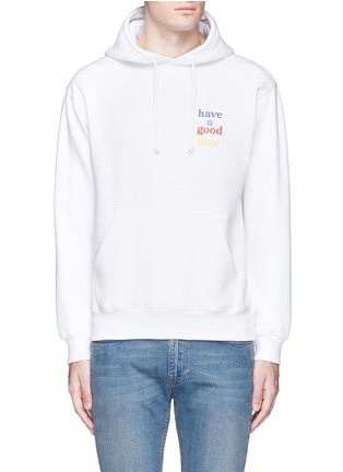 Main View - Click To Enlarge - HAVE A GOOD TIME - Logo print hoodie