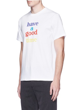 Front View - Click To Enlarge - HAVE A GOOD TIME - Logo print cotton T-shirt