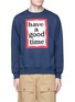 Main View - Click To Enlarge - HAVE A GOOD TIME - Frame logo print fleece lined sweatshirt