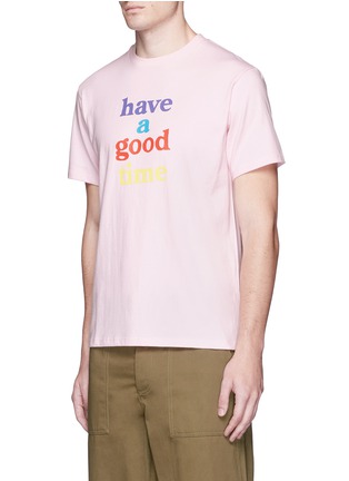 Front View - Click To Enlarge - HAVE A GOOD TIME - Logo print cotton T-shirt