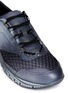 Detail View - Click To Enlarge - LANVIN - Mesh overlay sprayed leather sneakers