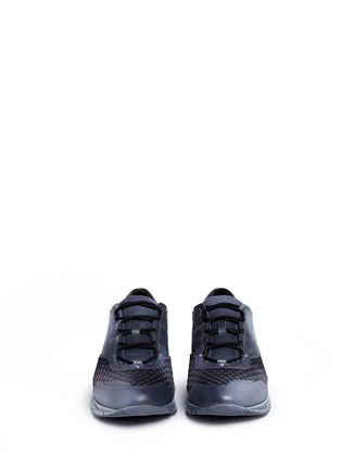 Front View - Click To Enlarge - LANVIN - Mesh overlay sprayed leather sneakers