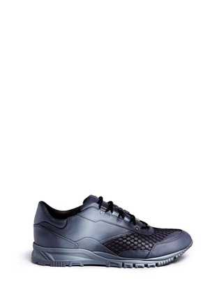 Main View - Click To Enlarge - LANVIN - Mesh overlay sprayed leather sneakers