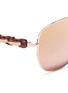 Detail View - Click To Enlarge - MICHAEL KORS - 'Pandora' tortoiseshell acetate temple metal aviator sunglasses