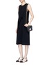 Figure View - Click To Enlarge - THEORY - 'Quinlynn' tie waist crepe dress