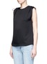 Front View - Click To Enlarge - THEORY - 'Malkara' ruched shoulder silk tank top