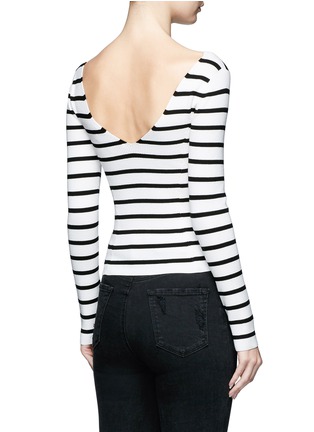 Back View - Click To Enlarge - THEORY - 'Blasina ST' stripe V-back sweater