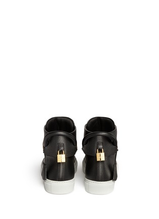 Back View - Click To Enlarge - BUSCEMI SHOES - '125MM Corner Metal' mid top leather sneakers