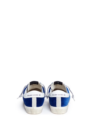 Back View - Click To Enlarge - GOLDEN GOOSE - 'May' metallic star patch leather velvet sneakers