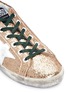 Detail View - Click To Enlarge - GOLDEN GOOSE - 'Superstar' leather star patch glitter wedge sneakers