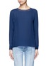 Main View - Click To Enlarge - VINCE - Ribbed trim silk georgette blouse
