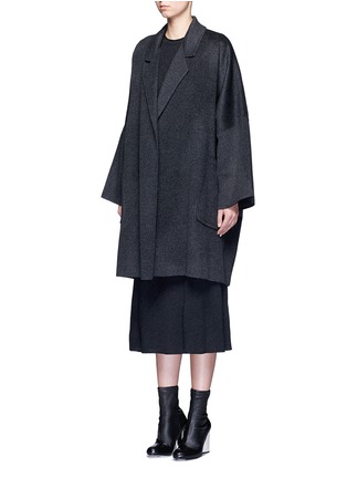 Front View - Click To Enlarge - HELMUT LANG - Oversized double faced wool-cashmere cape coat