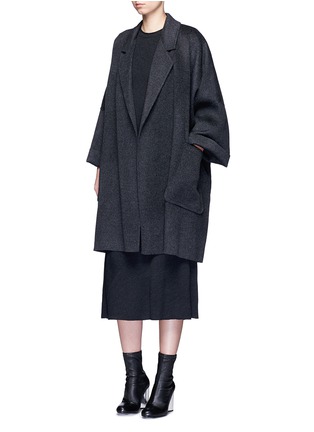 Figure View - Click To Enlarge - HELMUT LANG - Oversized double faced wool-cashmere cape coat