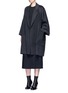 Figure View - Click To Enlarge - HELMUT LANG - Oversized double faced wool-cashmere cape coat