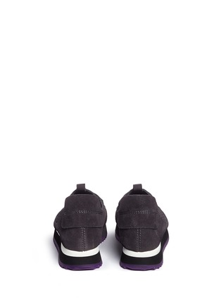 Back View - Click To Enlarge - PEDRO GARCIA  - 'Omega' perforated suede sneakers