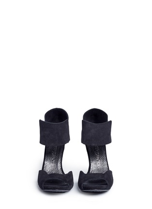 Front View - Click To Enlarge - PEDRO GARCIA  - 'Swan' peep toe suede sandals