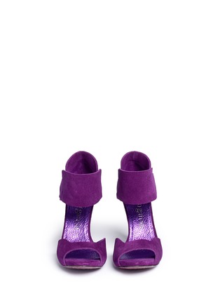 Front View - Click To Enlarge - PEDRO GARCIA  - 'Swan' ankle strap suede sandals