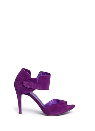 Main View - Click To Enlarge - PEDRO GARCIA  - 'Swan' ankle strap suede sandals