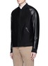 Front View - Click To Enlarge - THEORY - 'Ferge PF' leather sleeve bomber jacket