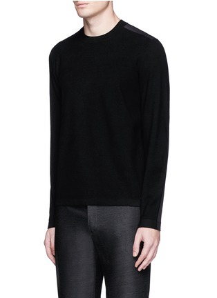 Front View - Click To Enlarge - THEORY - 'Nordan' nylon patch sweater
