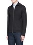 Front View - Click To Enlarge - THEORY - 'Ronzons FZ' Merino wool zip cardigan