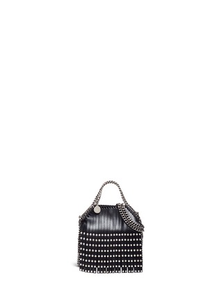 Main View - Click To Enlarge - STELLA MCCARTNEY - 'Falabella' tiny stud fringe crossbody chain tote