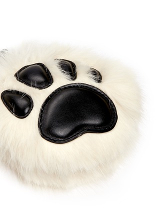 Detail View - Click To Enlarge - STELLA MCCARTNEY - Alter fur trim faux leather paw keychain