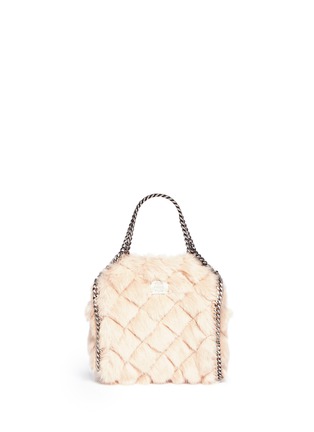 Detail View - Click To Enlarge - STELLA MCCARTNEY - 'Falabella' mini quilted alter fur tote