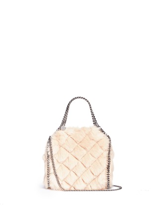 Main View - Click To Enlarge - STELLA MCCARTNEY - 'Falabella' mini quilted alter fur tote