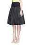 Front View - Click To Enlarge - OSCAR DE LA RENTA - Bell hem silk basketweave gazar skirt