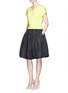 Figure View - Click To Enlarge - OSCAR DE LA RENTA - Bell hem silk basketweave gazar skirt